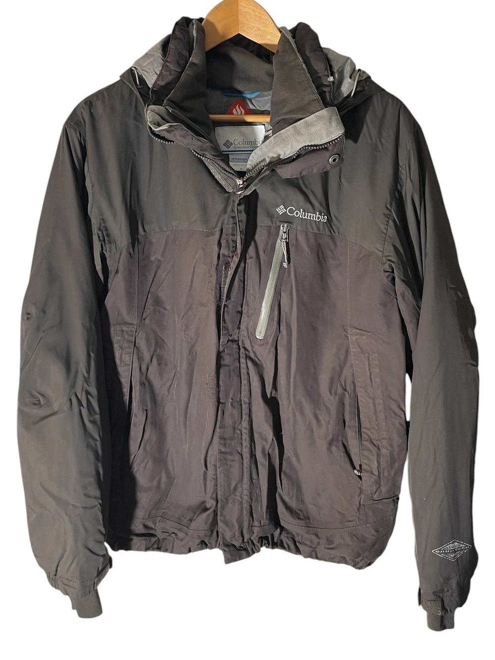 ColumbiaHooded Performance Jacket in Charcoal Gray interchangeable Omni Heat